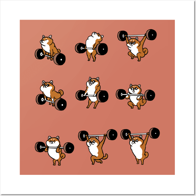 OLYMPIC LIFTING Shiba Inu Wall Art by huebucket